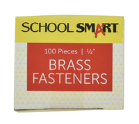 School Smart Prong Fasteners, 1/2 Inches, Size 2, Brass Plated, Pack of 100 059946